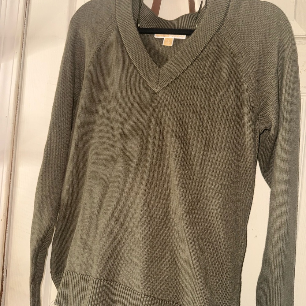Michael Kors Olive V-Neck Sweater